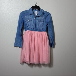 Justice Girls Kids Denim Long Sleeve‎ Tutu Western Dress size 10.